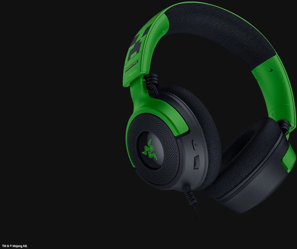 RAZER Kraken V4 X Laidinės žaidimų ausinės | Minecraft Edition | USB