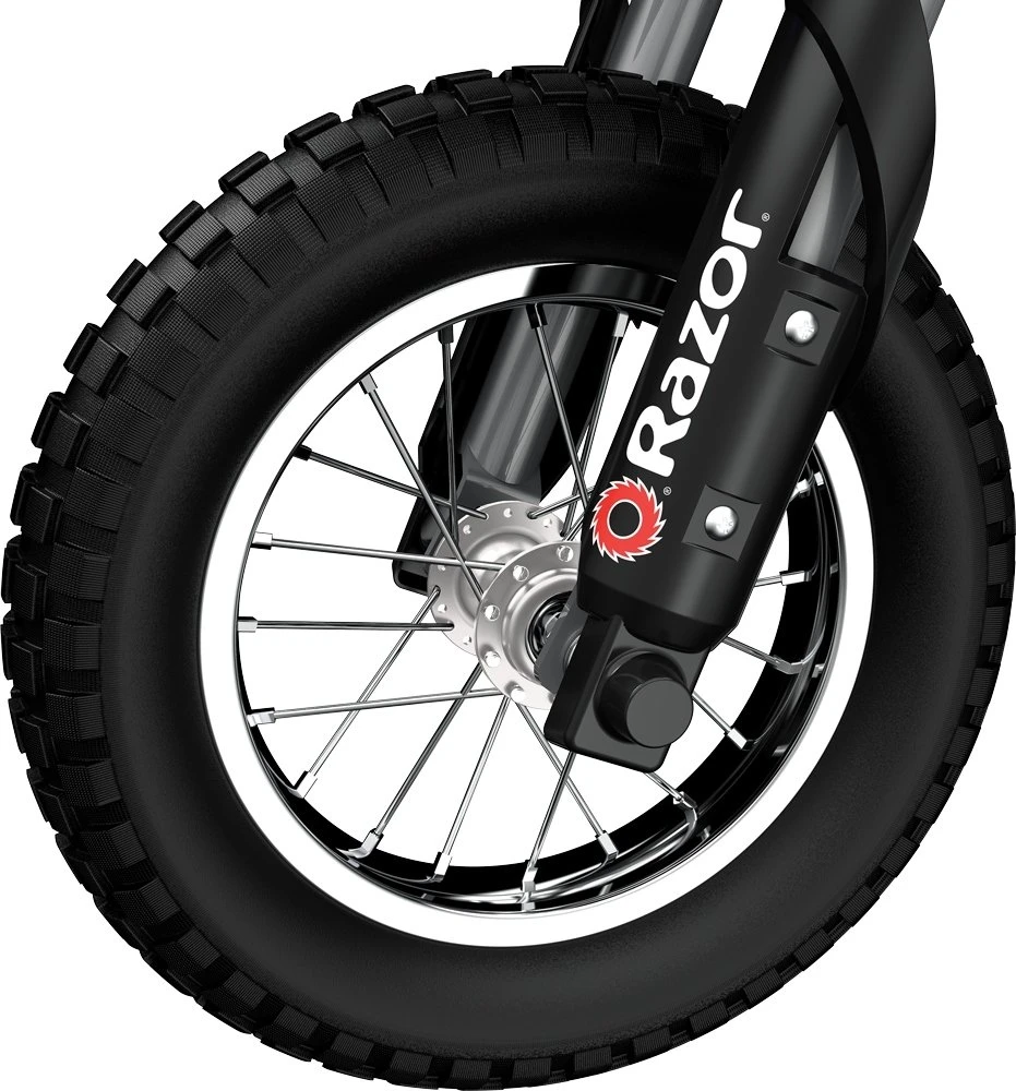 Razor MX350 elektra varomas purvo dviratis, su lipdukais, juodas