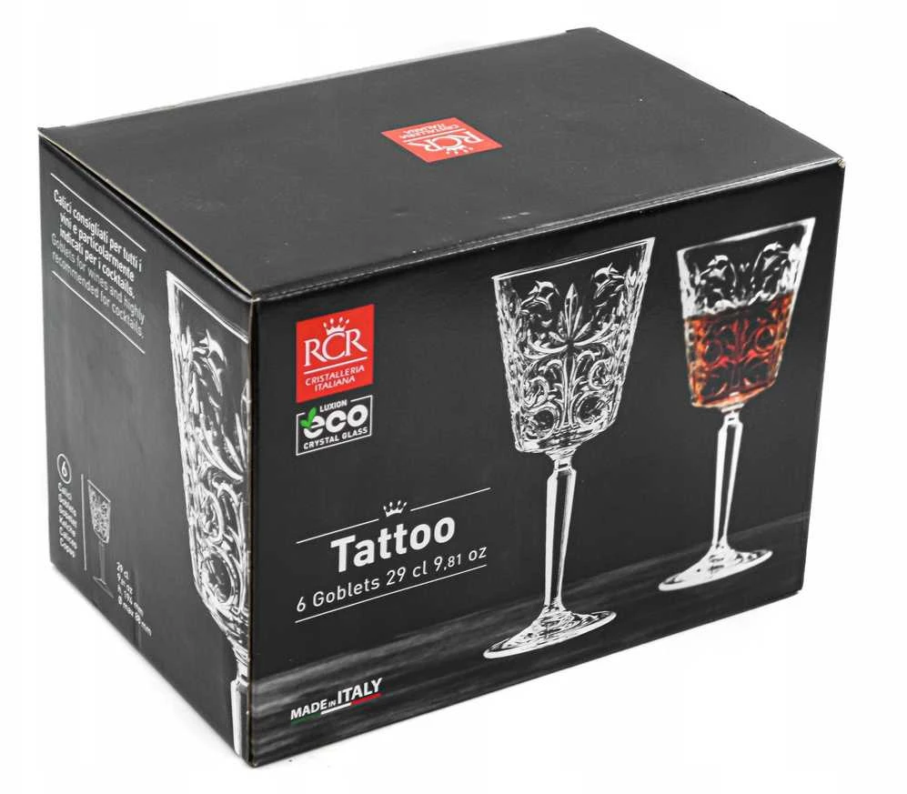 Vyno taurės RCR TATTOO, 290 ml, 6 vnt.