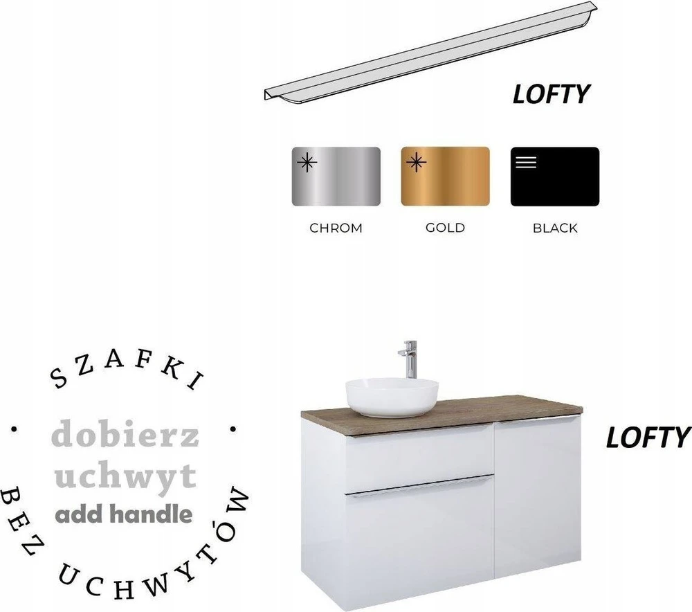 RE120500020040 / ELITAS / LOFTAI / CHROME RANKENĖ 50 1 vnt. (L-498/R-448) / 168842 /