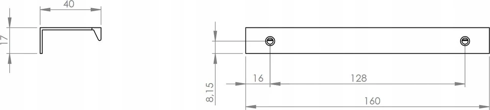 RE121600100040 / ELITA / GATVĖ / RANKENA PLUS CHROMUOTA 1 VNT. (L-160/R-128) / 168907 /
