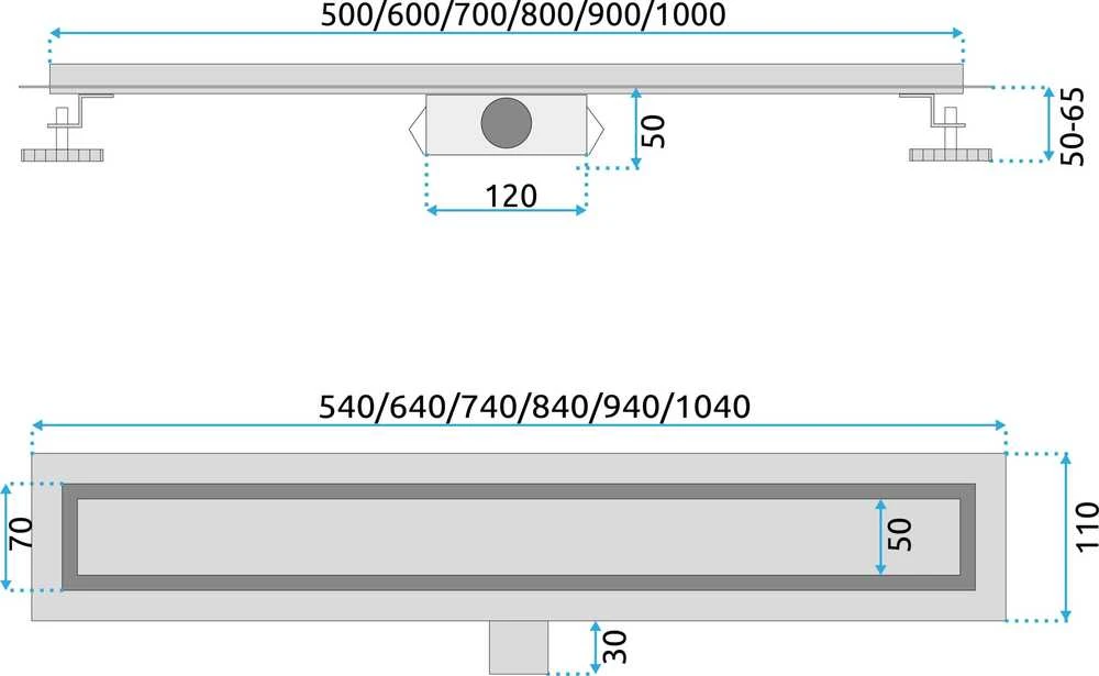 REA Neox Juodas 50 Linear Drain