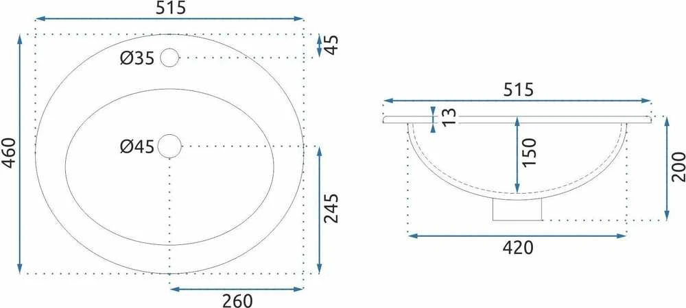 Įleidžiamas praustuvas „Rea Dalia“