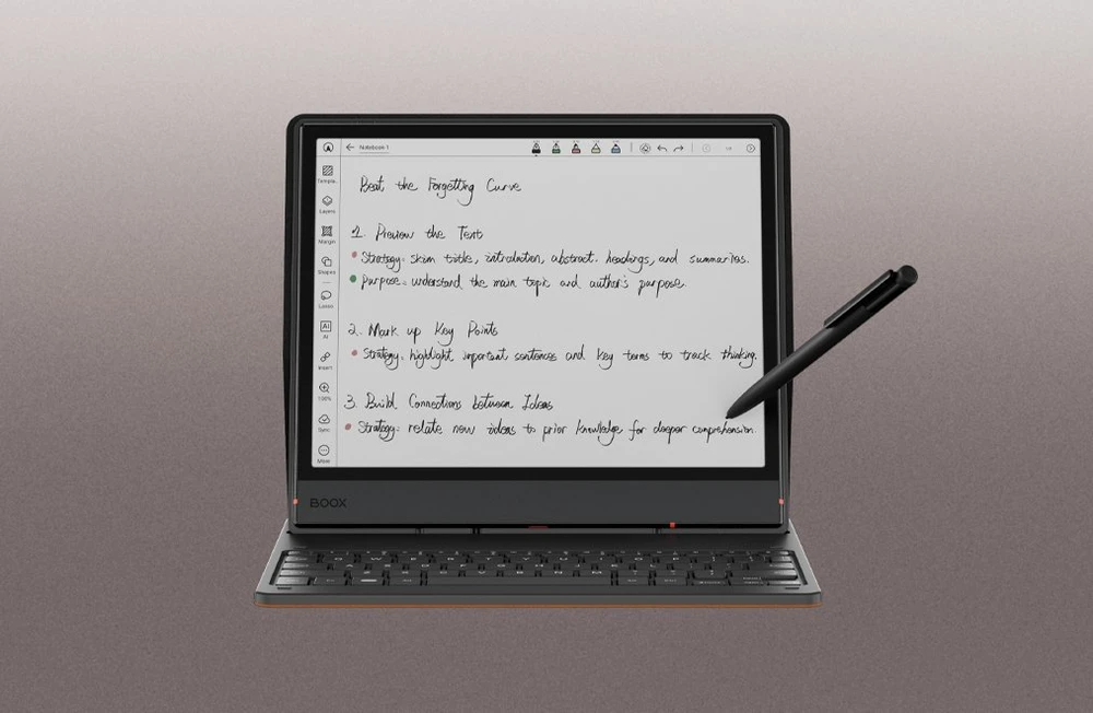 Onyx Boox Note Air 5 C magnetinis dėklas su klaviatūra, rudas
