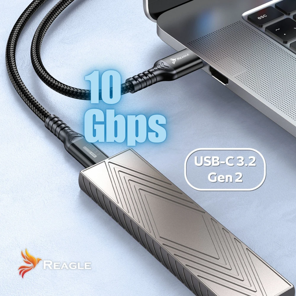 Reagle USB C - USB-A 5 m laidas, skirtas OCULUS STEAM VR QUEST 3 3S META tethering, USB-A PD 60 W 10 Gbps REAGLE