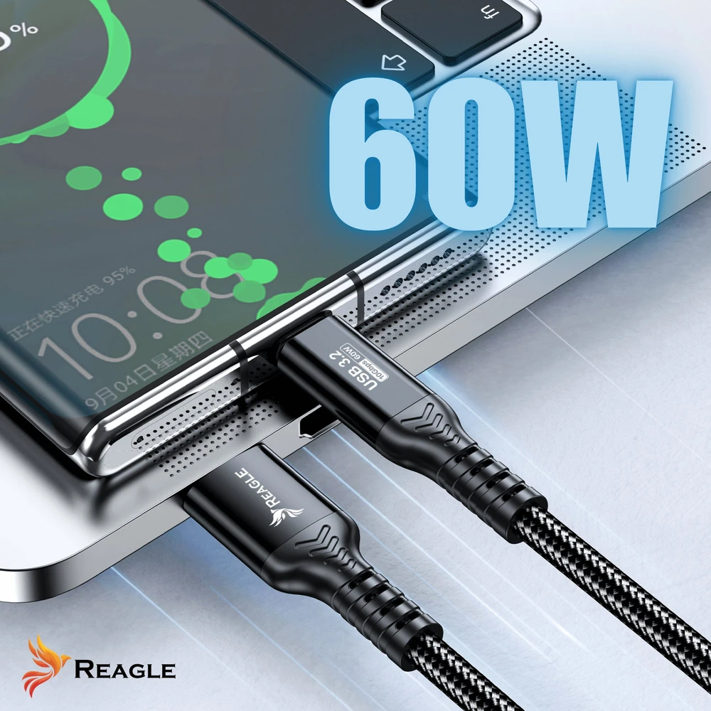 Reagle USB C - USB-A 5 m laidas, skirtas OCULUS STEAM VR QUEST 3 3S META tethering, USB-A PD 60 W 10 Gbps REAGLE