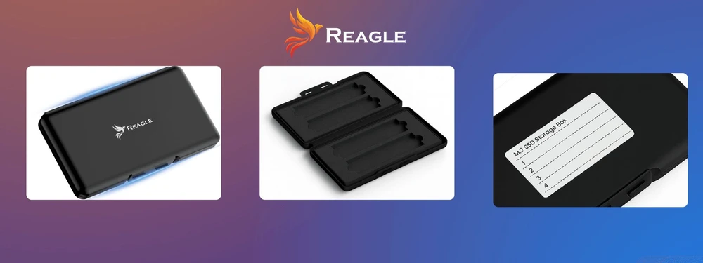 Reagle Dėžutė apsauginis dėklas 4 M.2 SSD NVME SATA diskams iš EVA putų