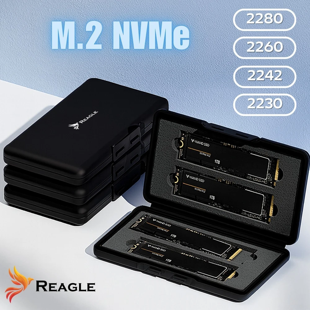 Reagle Dėžutė apsauginis dėklas 4 M.2 SSD NVME SATA diskams iš EVA putų