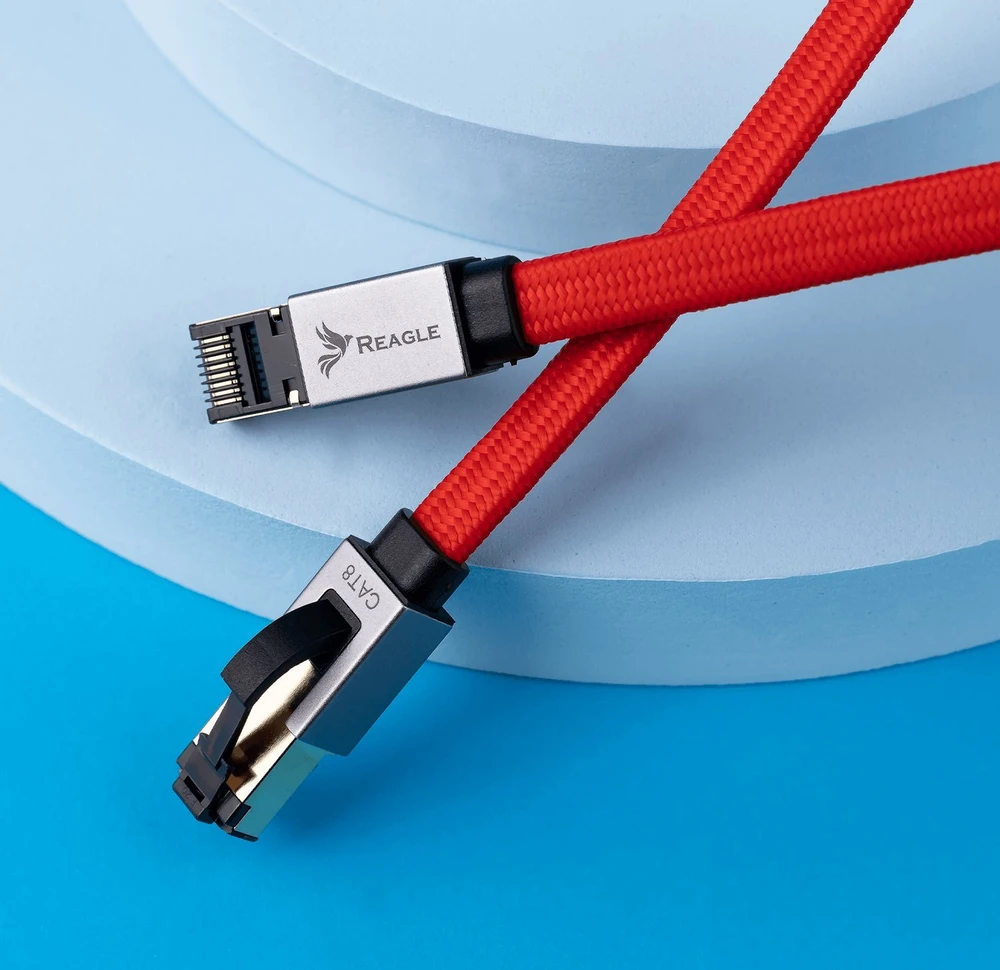 Reagle Reagle Kabelis Sieciowy LAN ETHERNET RJ45 Cat8 40Gbps 15M Skrętka Płaski