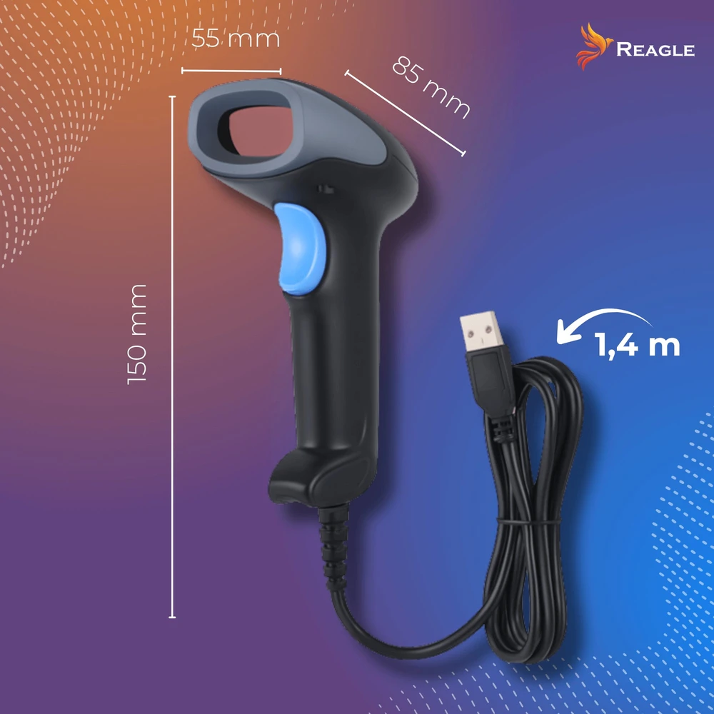 Reagle Brūkšninių kodų 1D EAN skaitytuvas stacionarus laidinis lazerinis USB