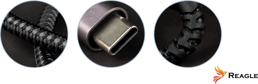 Reagle USB-C - 6 kontaktų, 0,5 m, juodas