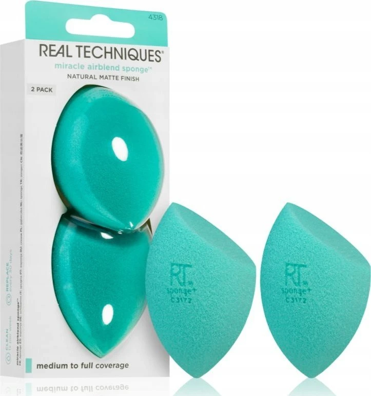 "Real Techniques Miracle Airblend" makiažo kempinėlė 2 vnt