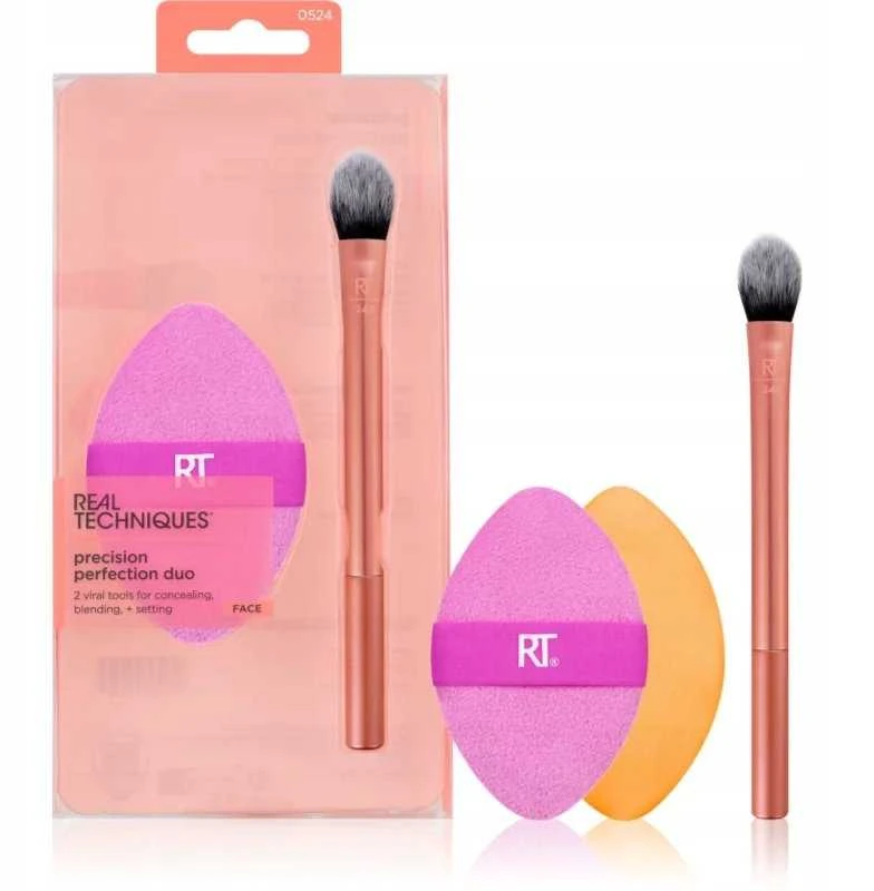 Set Real Techniques: Miracle Makeup Sponge Rožinė + Miracle Makeup Sponge Oranžinis + Real Techniques Eyeshadow 242