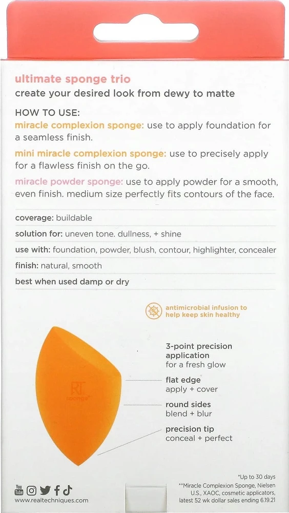 „Real Techniques“ – „Ultimate Sponge Trio“ oranžinė/rožinė