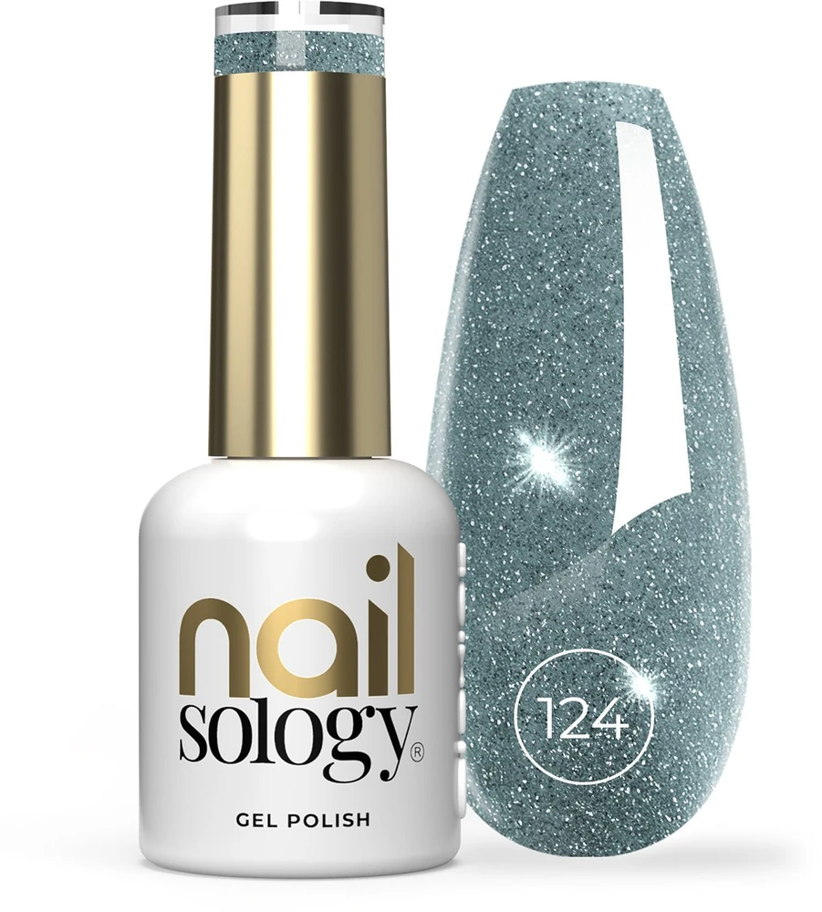 Realac Clavier Nailsology hibridinis nagų lakas su blizgučiais 124 Sea Life Mėlyna 8ml
