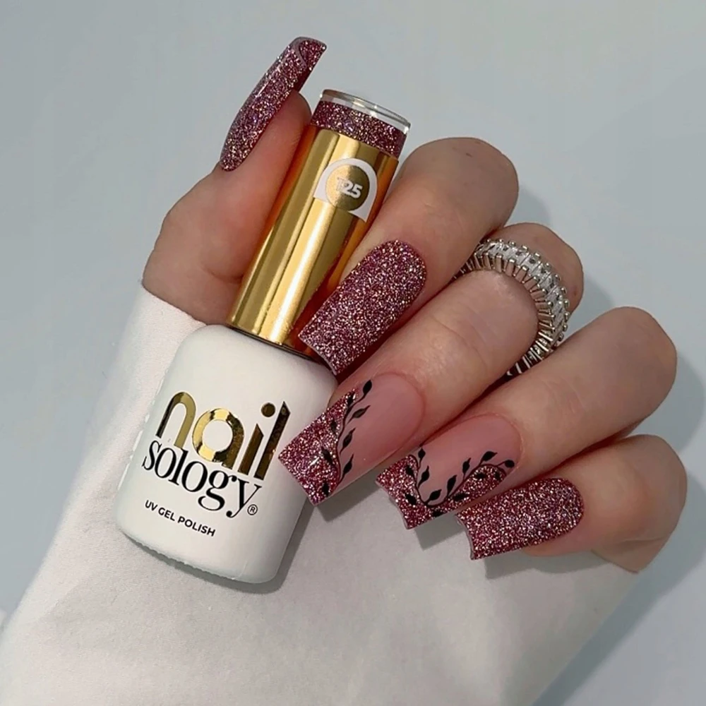 Realac Clavier Nailsology hibridinis lakas su glitter 125 End Rožinė 8ml