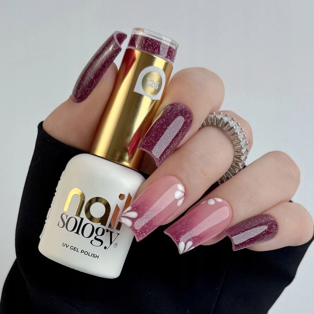 Realac Clavier Nailsology hibridinis nagų lakas su blizgučiais 126 Raudona Dress Moment 8ml