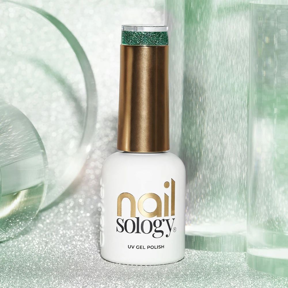 Realac Clavier Nailsology hibridinis nagų lakas su blizgučiais 128 Žalias Twilight 8ml