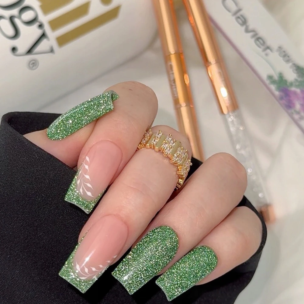 Realac Clavier Nailsology hibridinis nagų lakas su blizgučiais 128 Žalias Twilight 8ml