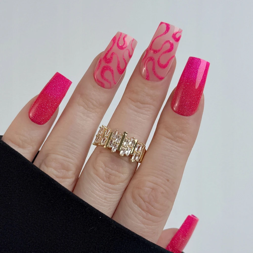 Realac Clavier Nailsology hibridinis lakas su blizgučiais 129 Lambada Rožinė 8ml