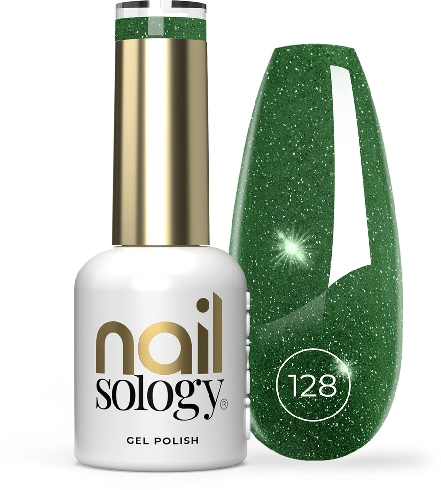 Realac Clavier Nailsology hibridinis nagų lakas su blizgučiais 128 Žalias Twilight 8ml