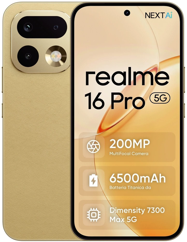Išmanusis telefonas REALME 16 Pro 5G 8/256GB Master Gold