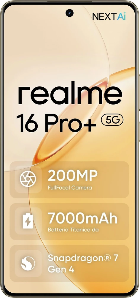 Išmanusis telefonas REALME 16 Pro+ 5G 8/256GB Master Gold