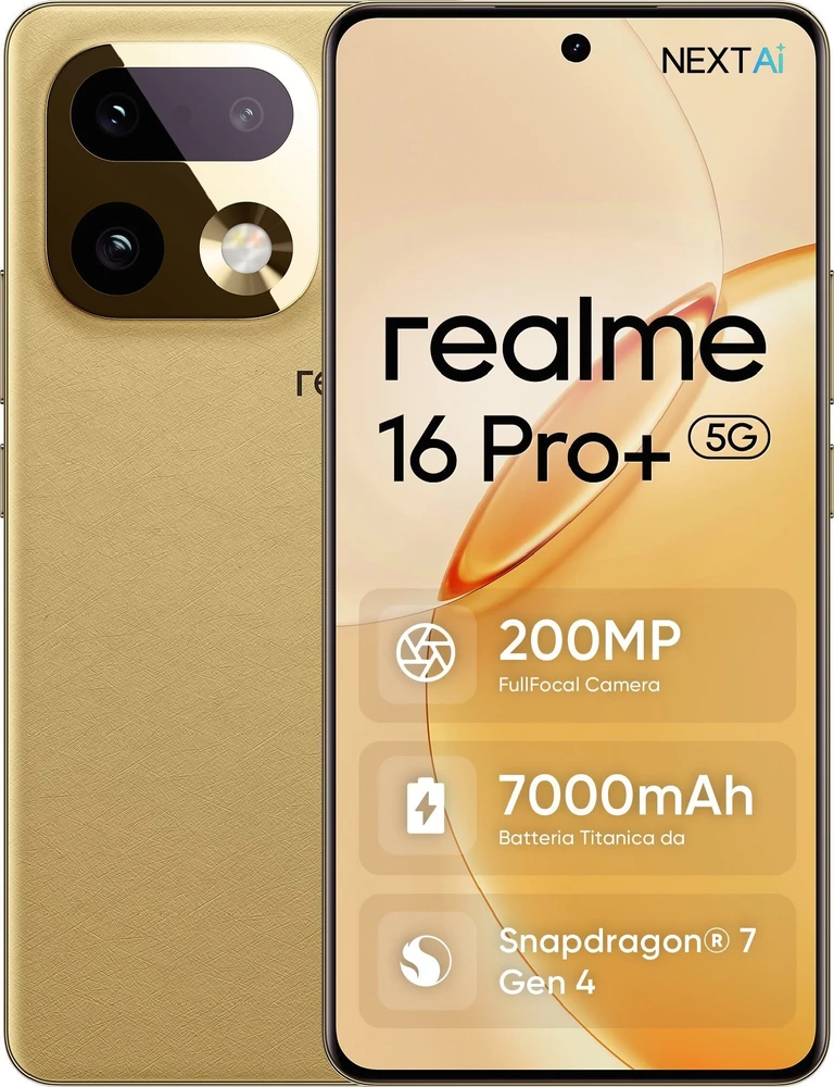 Išmanusis telefonas REALME 16 Pro+ 5G 8/256GB Master Gold