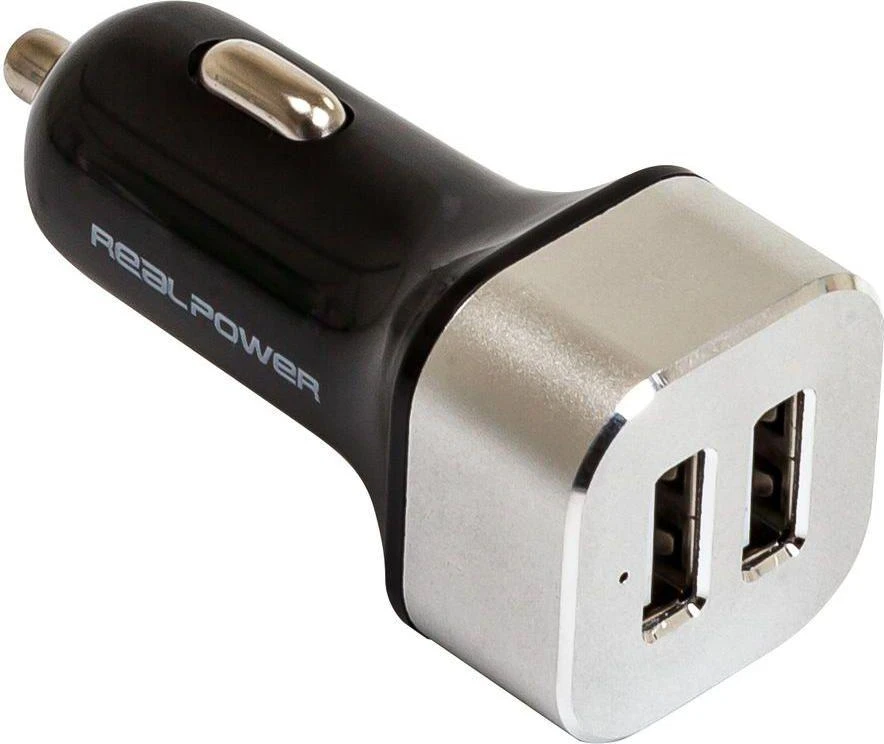 „RealPower“ 2 prievadų USB automobilinis įkroviklis