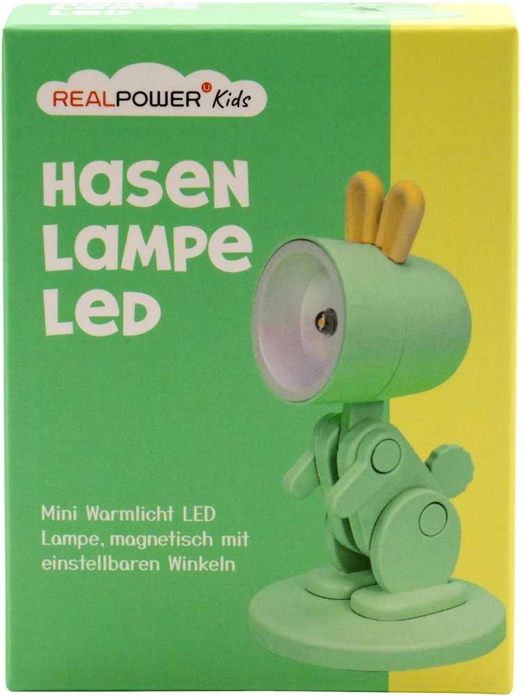 „Realpower RealPower LED“ gyvūnų žibintuvėlis su žaliu triušiu ir pagrindu