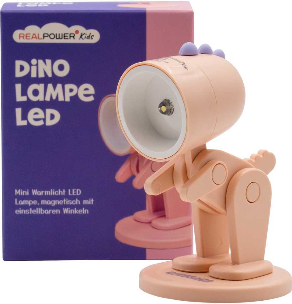 Realpower RealPower Žibintuvėlis LED-Tier Rožinė dino su podstawą