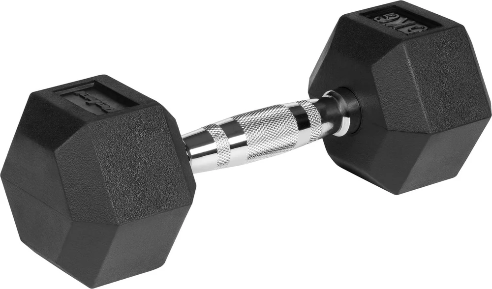 Gumuoti ketaus hanteliai HEX 2x5kg, REBEL ACTIVE