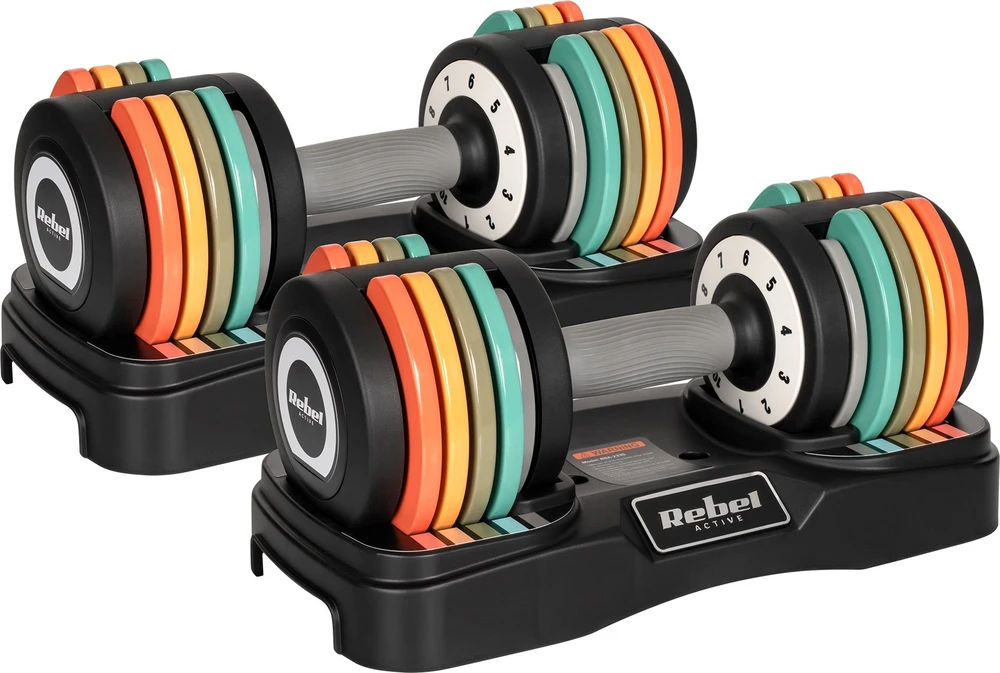 REBEL ACTIVE automatiniai ketaus hanteliai 2 x 10 kg RBA2335