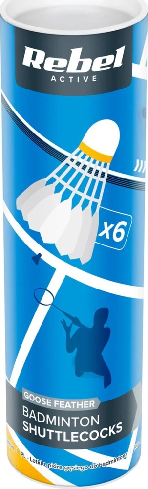 Plunksniniai badmintono šautuvai iš žąsų plunksnų, vamzdis 6 vnt, REBEL ACTIVE