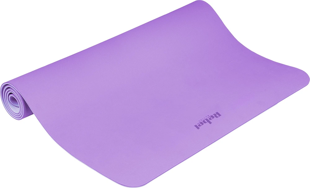 Mata Gimnastikos kilimėlis jogai, pilatesui, fitnesui, 200x115 cm, 1 cm storio, TPE medžiaga, violetinė, REBEL ACTIVE