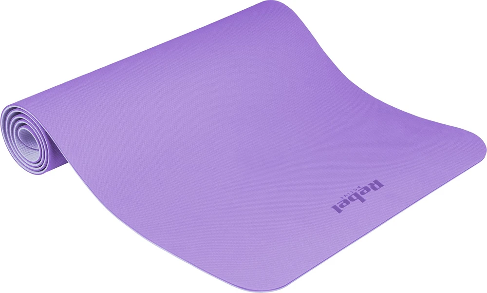 Mata Gimnastikos kilimėlis jogai, pilatesui, fitnesui, 183x61cm, 4mm storio, TPE medžiaga, violetinė, REBEL ACTIVE
