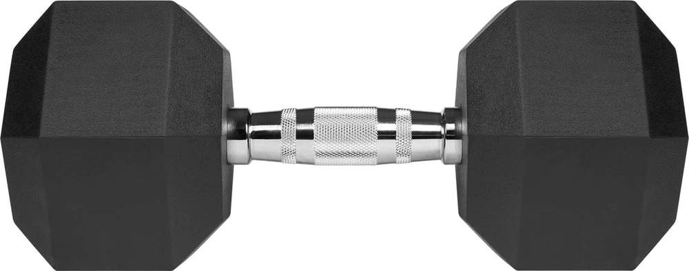 Gumuotas ketaus hantelis HEX 20kg, REBEL ACTIVE
