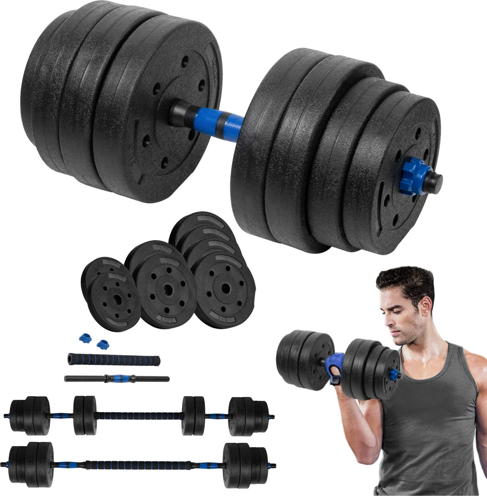 Reguliuojamas bituminis hantelis su jungtimi 1x20kg, REBEL ACTIVE