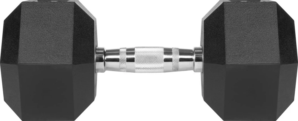 Gumuotas ketaus hantelis HEX 17.5kg REBEL ACTIVE