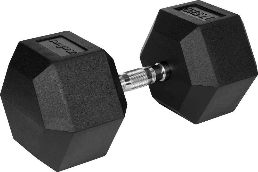 Gumuotas ketaus hantelis HEX 37.5kg REBEL ACTIVE