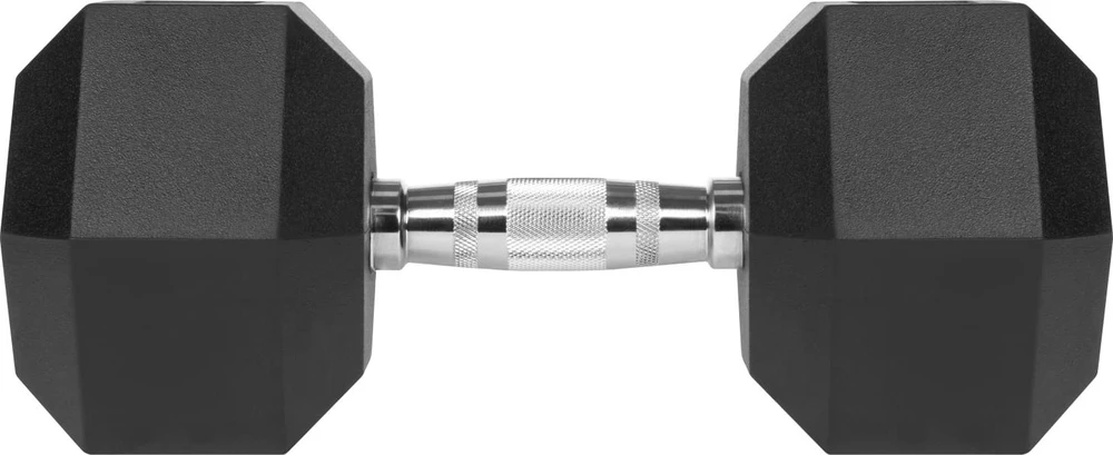 Gumuotas ketaus hantelis HEX 22.5kg REBEL ACTIVE