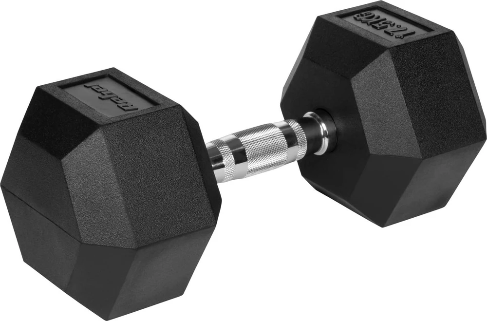 Gumuotas ketaus hantelis HEX 17.5kg REBEL ACTIVE