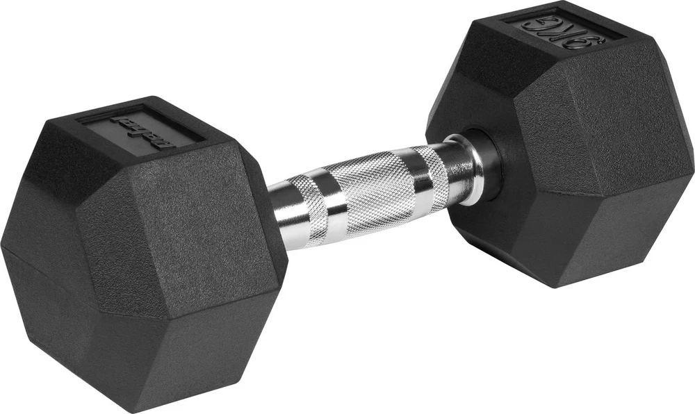 Gumuoti ketaus hanteliai HEX 2x9kg, REBEL ACTIVE