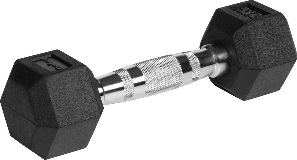 Gumuoti ketaus hanteliai HEX 2x2kg, REBEL ACTIVE