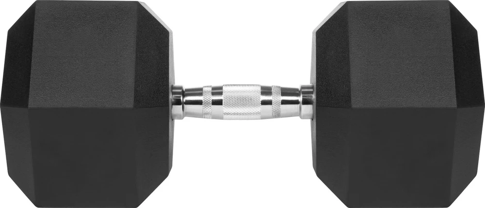 Gumuotas ketaus hantelis HEX 40 kg REBEL ACTIVE
