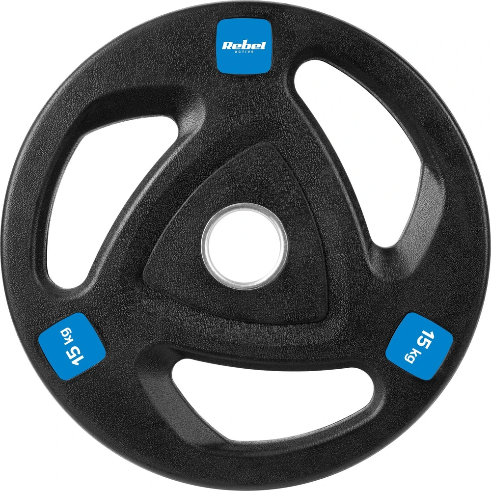 Gumuotų ketaus svarelių rinkinys 2x15kg, olimpinis atidarymas 51mm, REBEL ACTIVE