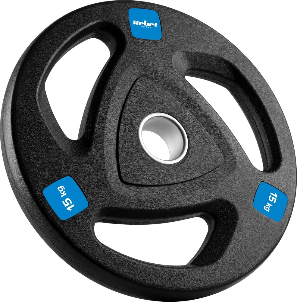 Gumuotų ketaus svarelių rinkinys 2x15kg, olimpinis atidarymas 51mm, REBEL ACTIVE