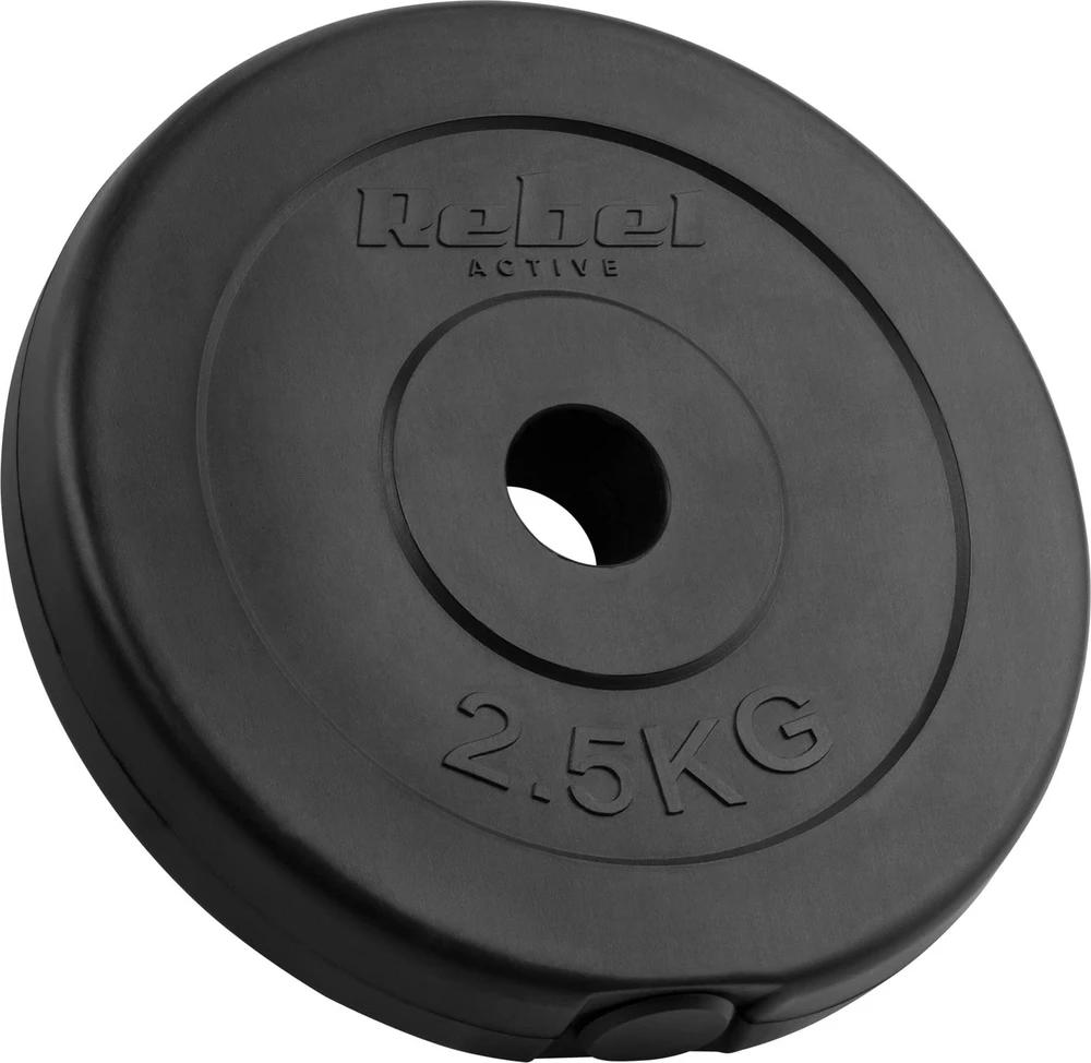 Bituminių svarelių rinkinys 4x2.5kg, skylė 31mm, klasikinė plokštė, REBEL ACTIVE