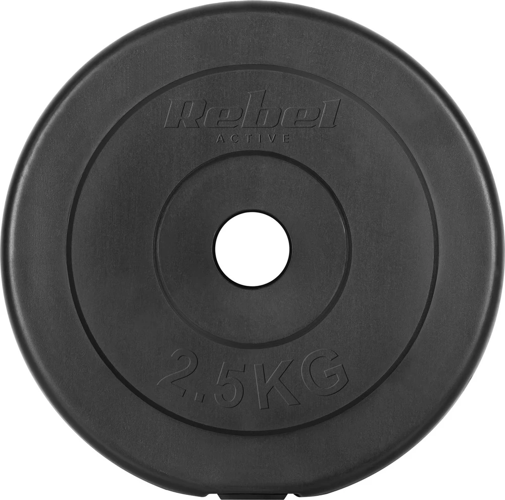 Bituminių svarelių rinkinys 4x2.5kg, skylė 31mm, klasikinė plokštė, REBEL ACTIVE