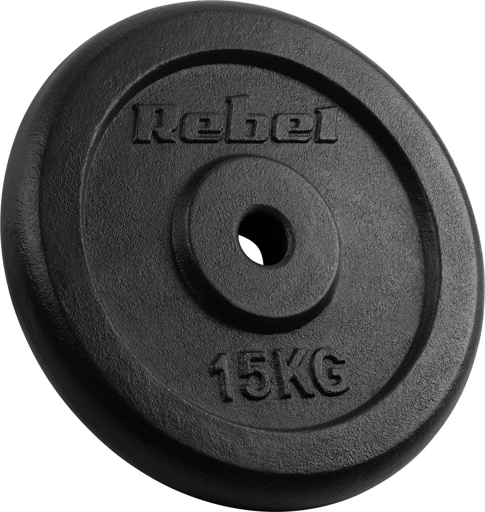 Ketaus svarelių rinkinys 2x15kg, skylė 31mm, klasikinė plokštelė, REBEL ACTIVE